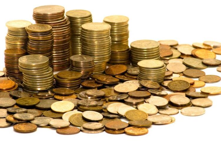 Münzen als Geldanhänger